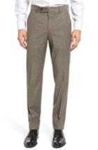 Men's Ted Baker London Jerome Flat Front Solid Wool & Cotton Trousers R - Beige