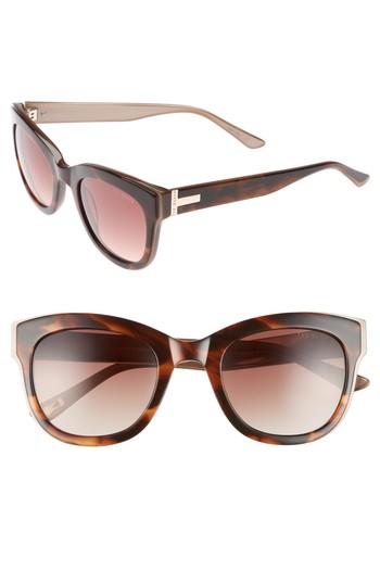 Women's Ted Baker London 51mm Square Cat Eye Sunglasses - Havana