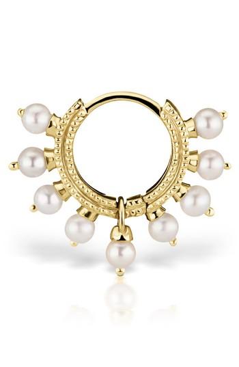 Women's Maria Tash 18 Gauge Pearl Coronet Ring