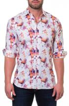 Men's Maceoo Luxor Firewood Orange Slim Fit Sport Shirt (l) - Orange