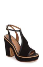 Women's Linea Paolo India T-strap Platform Sandal M - Black