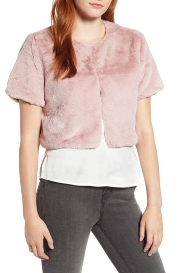 Women's Echo Faux Fur Bolero, Size - Pink
