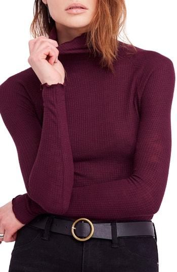 Women's Free People Skyline Thermal Top - Burgundy