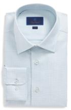 Men's David Donahue Trim Fit Check Dress Shirt .5 - 32/33 - Green