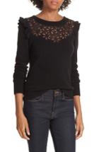 Women's Rebecca Taylor Emilie Embroidered Sweater - Black