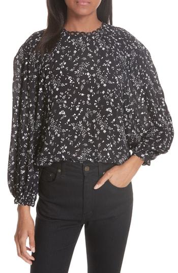 Women's Joie Lissane Floral Blouse - Black