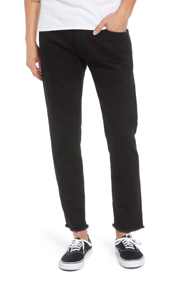 Men's Represent Relaxed Fit Frayed Jeans - Black