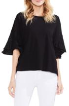 Women's Vince Camuto Drop Shoulder Tiered Ruffle Sleeve Top, Size - Black