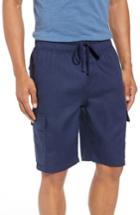 Men's Vince Stretch Linen & Cotton Cargo Shorts - Blue