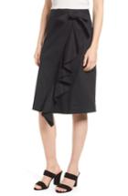 Women's Halogen Ruffle Front Wrap Skirt - Black