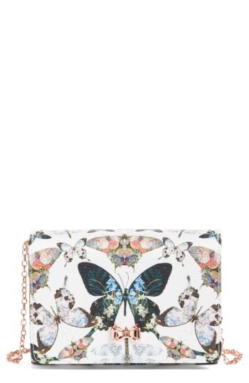 Ted Baker London Strisa Butterfly Print Clutch - Ivory