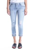 Women's Kut From The Kloth Connie Distressed Frayed Hem Ankle Skinny Jeans - Blue