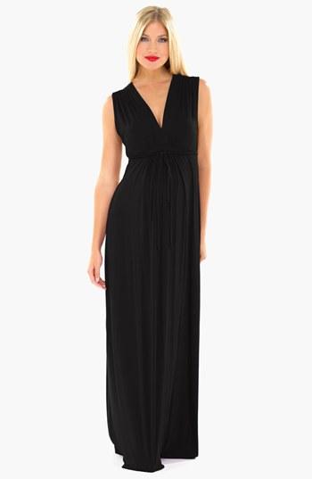 Women's Olian Lucy Maternity Maxi Dress - Black