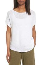 Women's Eileen Fisher Organic Linen & Cotton Knit Top - White
