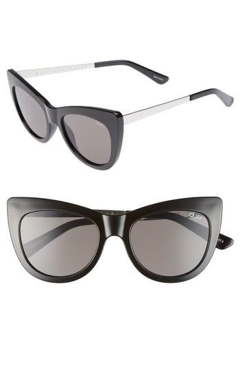 Women's Quay Australia 53mm Steal A Kiss Cat-eye Sunglasses - Black/ Smoke