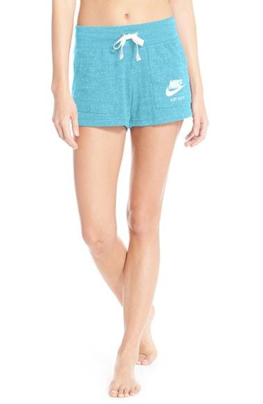 Women's Nike 'gym' Cotton Blend Shorts - Blue