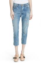 Women's The Great. The Rigid Fellow Floral Embroidered Jeans - Blue