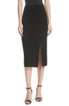 Women's Dvf Side Slit Stretch Knit Pencil Skirt, Size - Black