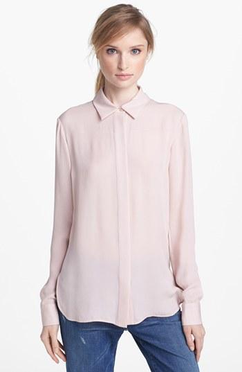 Vince Button Placket Silk Blouse