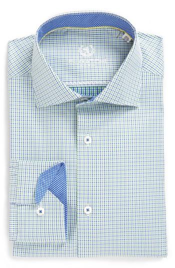Men's Bugatchi Trim Fit Microcheck Dress Shirt .5 - Green