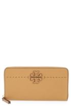 Women's Tory Burch Mcgraw Leather Continental Zip Wallet - Red