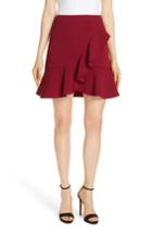 Women's Alice + Olivia Juno Ruffled A-line Miniskirt - Burgundy