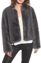 Women's Moon River Faux Fur Jacket - Grey