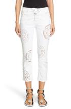 Women's Isabel Marant Broderie Anglaise Crop Skinny Jeans Us / 34 Fr - White