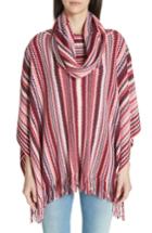 Women's Missoni Zigzag Cowl Neck Poncho, Size - Pink