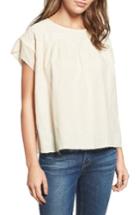 Women's Current/elliott The Smocked Cotton Tee - White