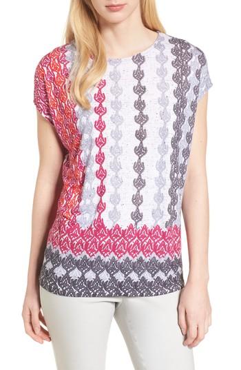 Women's Nic+zoe Stained Glass Linen Blend Top - Pink
