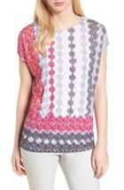 Women's Nic+zoe Stained Glass Linen Blend Top - Pink