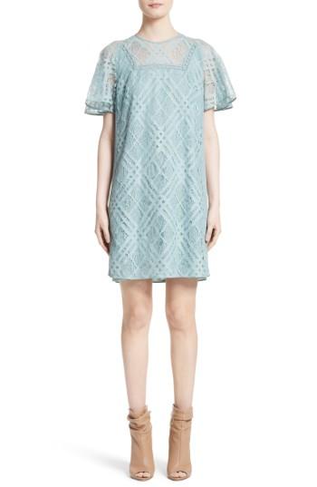 Women's Burberry Keri Floral Check Lace Dress