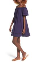 Women's Hinge Off The Shoulder Swing Dress, Size - Blue