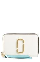 Women's Marc Jacobs Small Snapshot Leather Zip-around Wallet - White