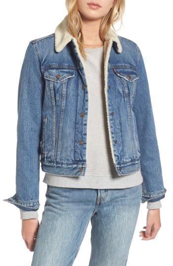 Women's Levi's Faux Shearling Lined Denim Trucker Jacket