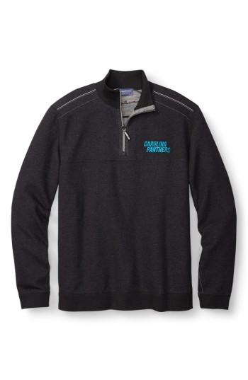 Men's Tommy Bahama Nfl Flipside Drive Quarter-zip Pullover - Black