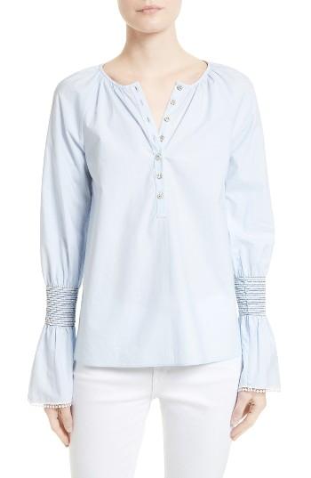 Women's Derek Lam 10 Crosby Smocked Cuff Cotton Henley