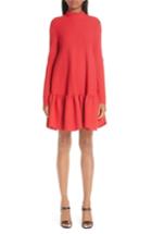 Women's Valentino Scalloped Ruffle Trapeze Dress - Red