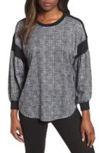 Women's Bobeau Blouson Sleeve Fleece Knit Top - Black