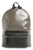 Men's Alexander Mcqueen Skull Print Coated Canvas Backpack With Leather Trim -