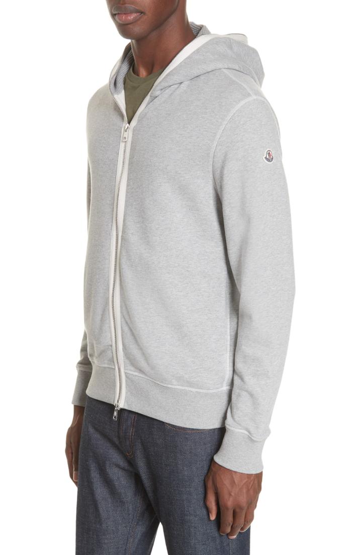 Men's Moncler Maglia Zip Hoodie, Size - Grey