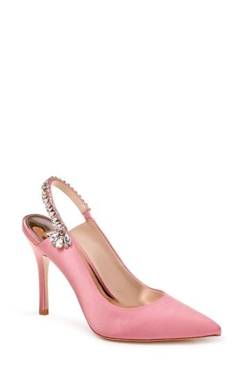 Women's Badgley Mischka Paxton Pointy Toe Slingback Pump .5 M - Pink