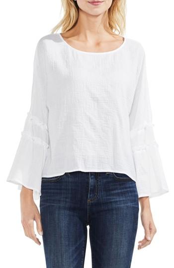Women's Vince Camuto Ruffle Sleeve Blouse, Size - White