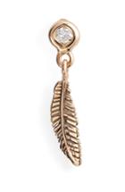 Women's Kismet By Milka Diamond Feather Hoop Single Earring