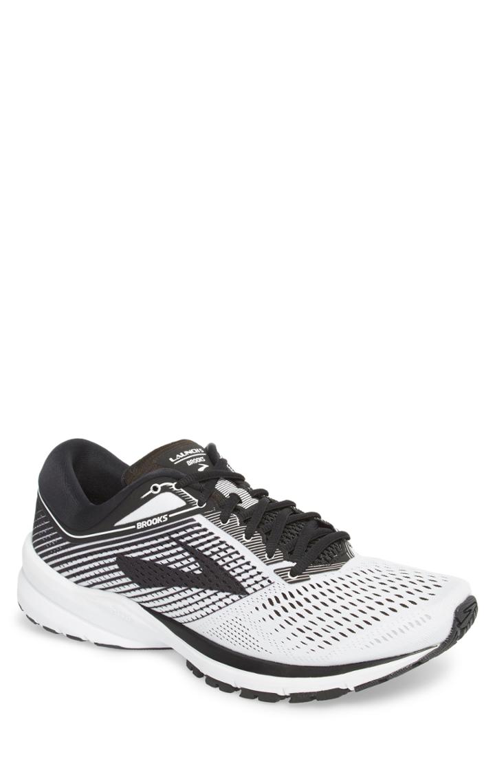 Men's Brooks Launch 5 Running Shoe .5 D - White