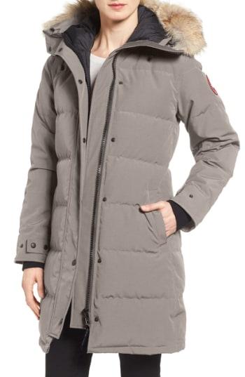 Women's Canada Goose Shelburne Genuine Coyote Fur Trim Down Parka (10-12) - Green