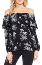 Women's Vince Camuto Delicate Bouquet Off The Shoulder Blouse - Black