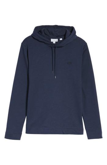 Men's Lacoste Brushed Fleece Hoodie (l) - Blue