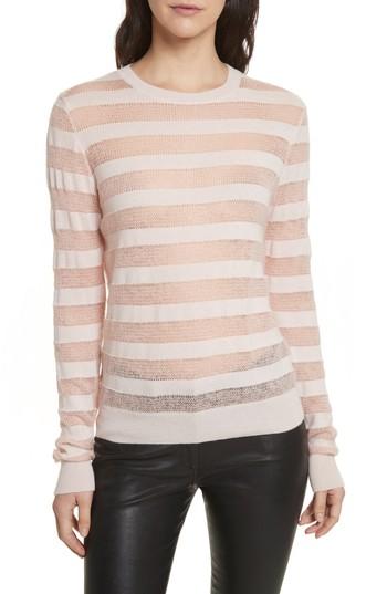 Women's Rebecca Minkoff Theo Stripe Sweater, Size - Pink